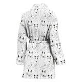 Bull Terrier Pattern Print Design 02 Women's Bathrobe