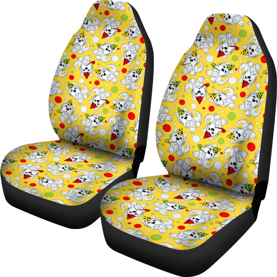 Yorkshire Terrier Pattern Print Design 05 Universal Fit Car Seat Covers