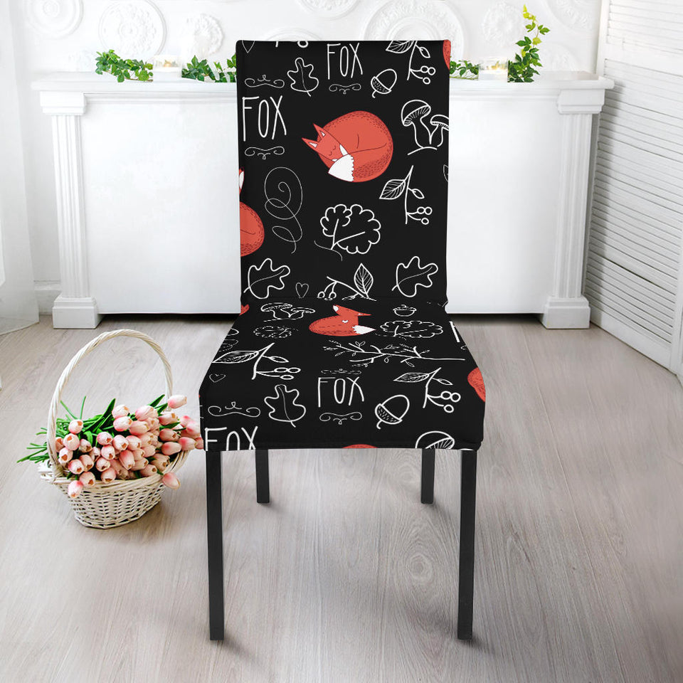 Fox Sleeping Fox Pattern Dining Chair Slipcover