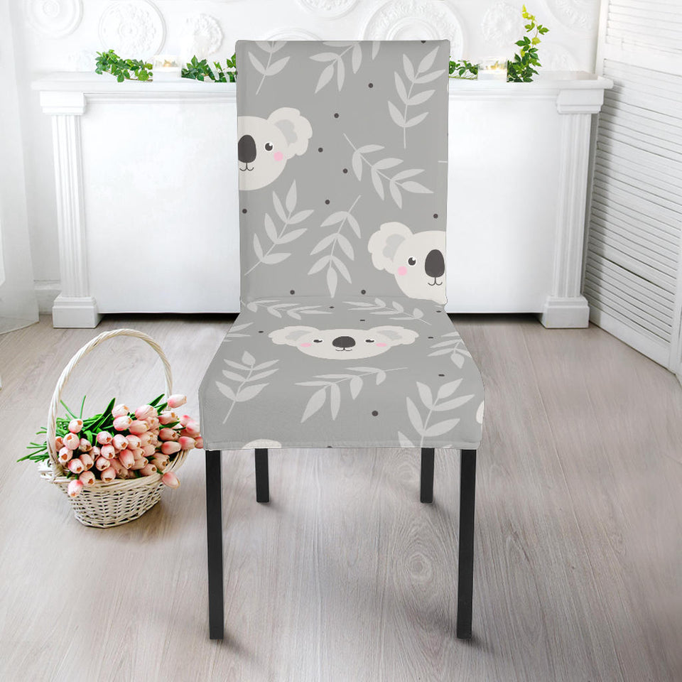 Cute Koala Leaves Pattern Dining Chair Slipcover