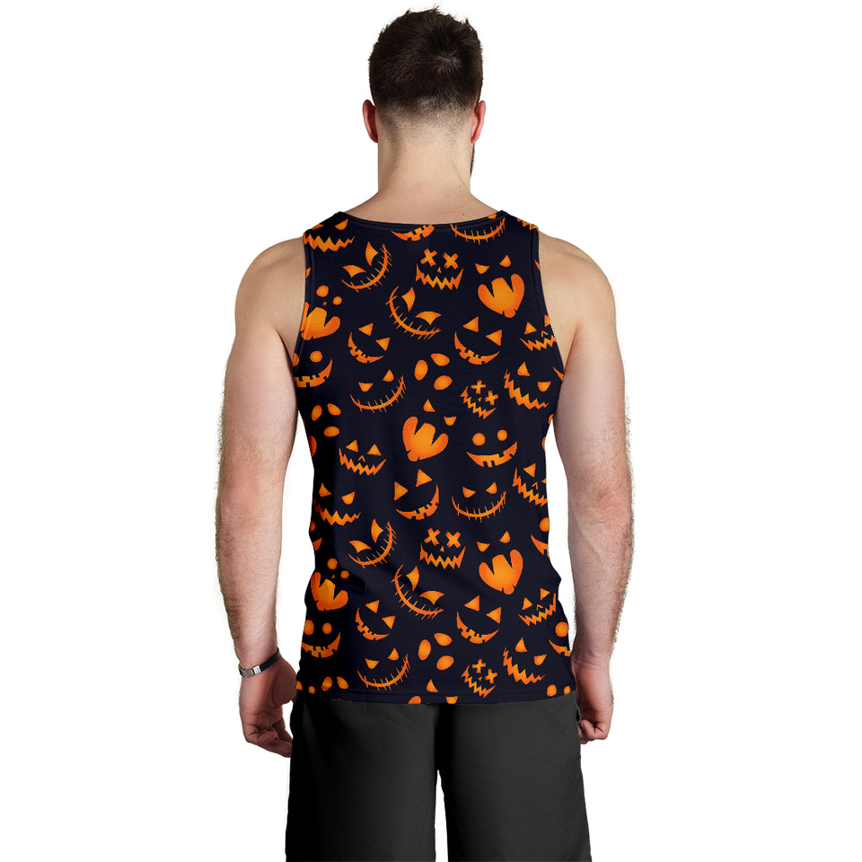 Halloween pattern Pumpkin background Men Tank Top