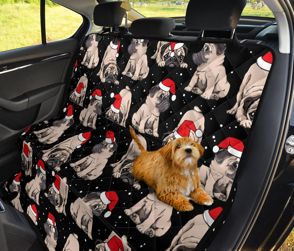 Christmas Pugs Santa_S Red Cap Pattern Dog Car Seat Covers