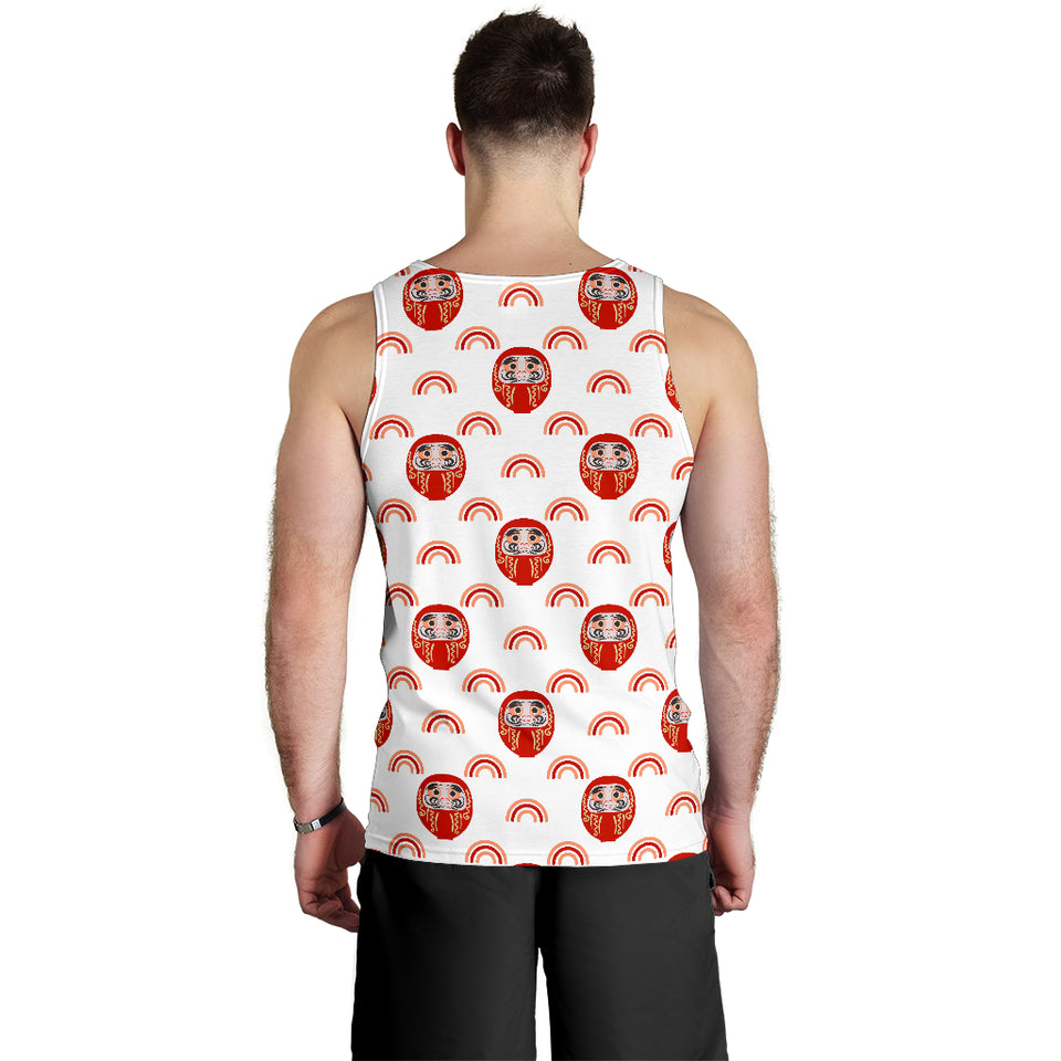 Daruma japanese wooden doll design pattern Men Tank Top