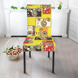 Camera Pattern Print Design 02 Dining Chair Slipcover