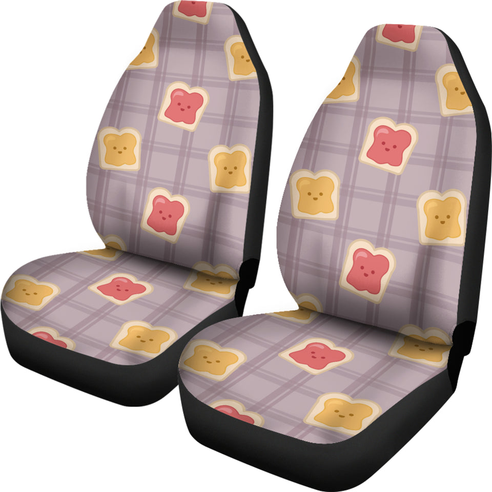 Bread Toast Pattern Print Design 05 Universal Fit Car Seat Covers