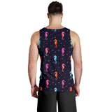 Watercolor colorful seahorse pattern Men Tank Top