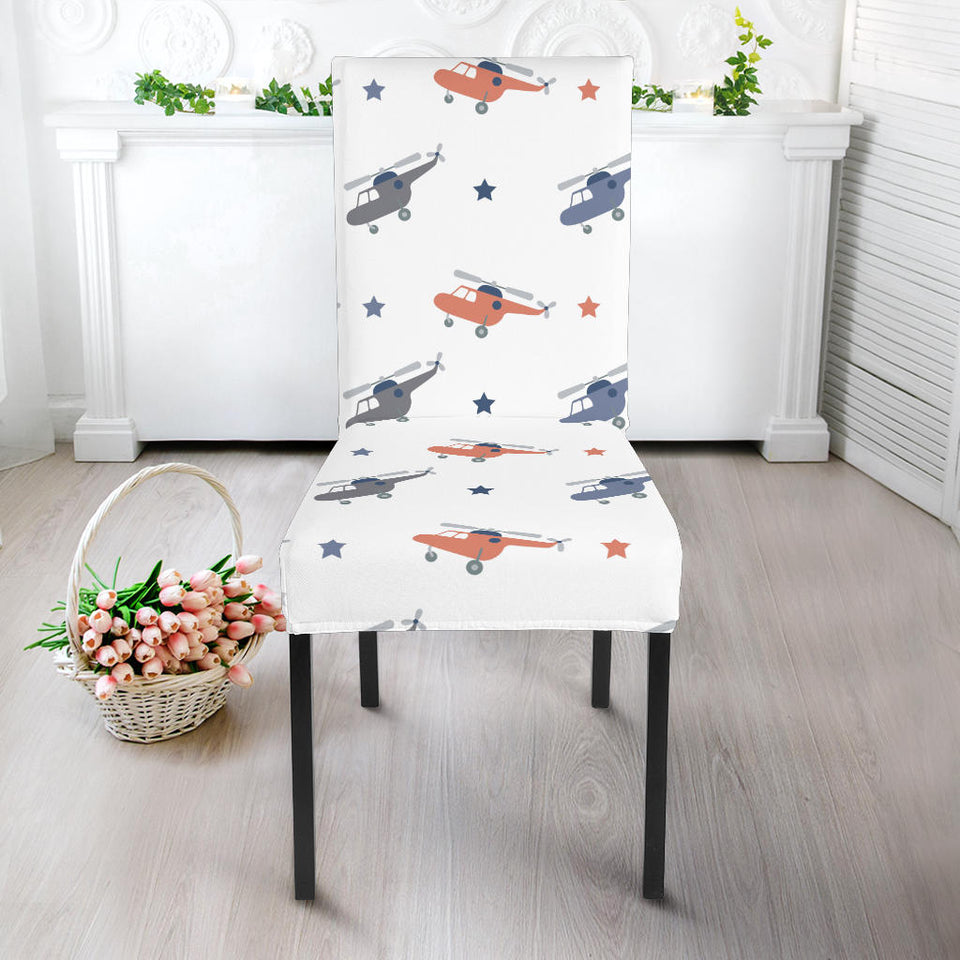 Cute Helicopter Star Pattern Dining Chair Slipcover