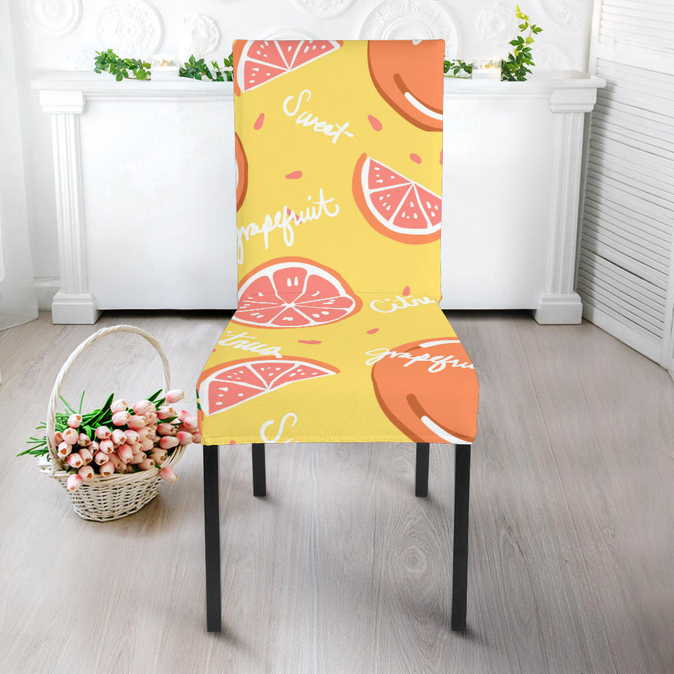 Grapefruit Yellow Background Dining Chair Slipcover
