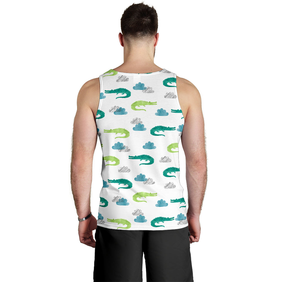 watercolor crocodile pattern Men Tank Top