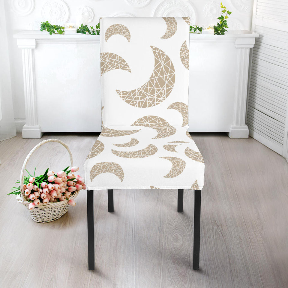 Cool Gold Moon Abstract Pattern Dining Chair Slipcover