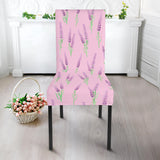 Lavender Pattern Pink Background Dining Chair Slipcover