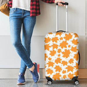 Orange Maple Leaf Pattern Luggage Covers