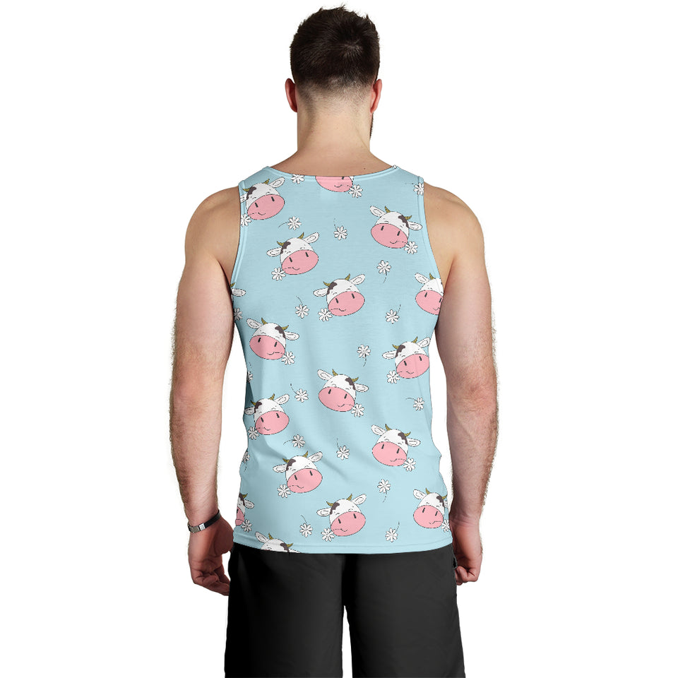 Cute cow flower pattern Men Tank Top