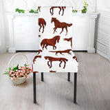 Horses Running Pattern Background Dining Chair Slipcover
