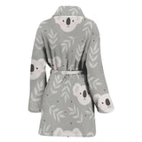 Cute Koala Leaves Pattern Women'S Bathrobe