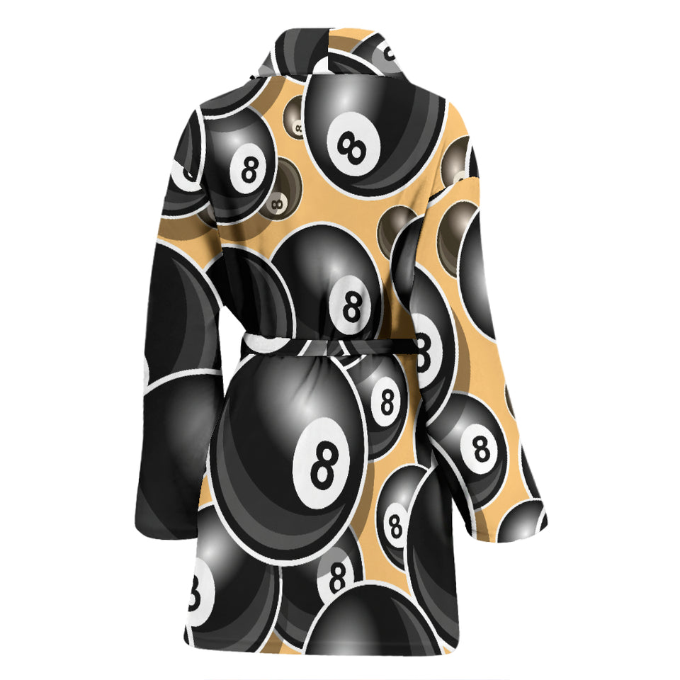 Billiard Ball Pattern Print Design 04 Women's Bathrobe