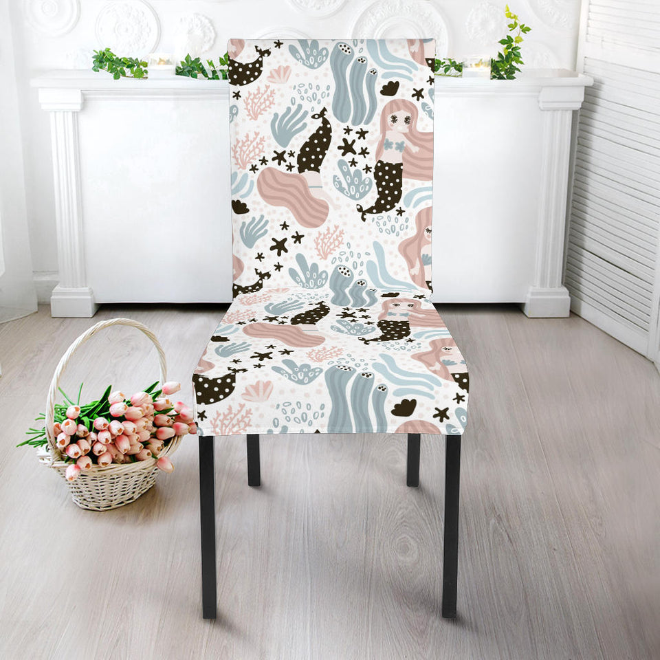 Cute Mermaid Pattern Dining Chair Slipcover