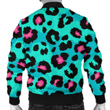 Green Leopard Skin Print Pattern Men'S Bomber Jacket