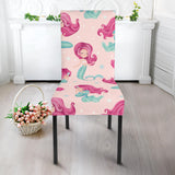 Cute Little Mermaid Pattern Dining Chair Slipcover