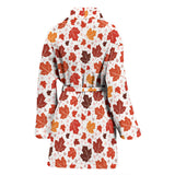 Colorful Maple Leaf Pattern Women'S Bathrobe