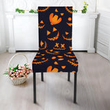 Halloween Pattern Pumpkin Background Dining Chair Slipcover