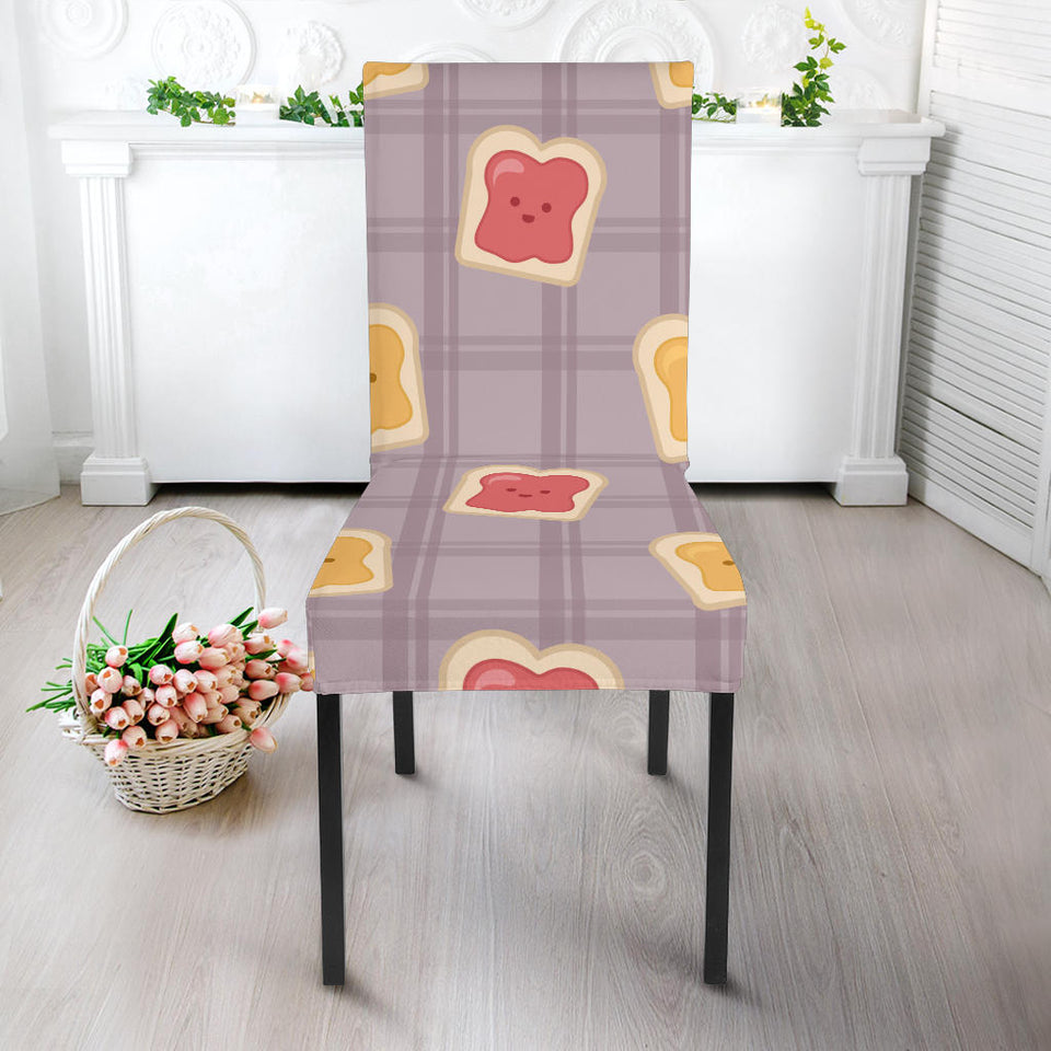 Bread Toast Pattern Print Design 05 Dining Chair Slipcover