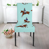 Horses Running Horses Rider Pattern Dining Chair Slipcover