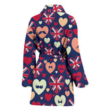 British Pattern Print Design 02 Women's Bathrobe