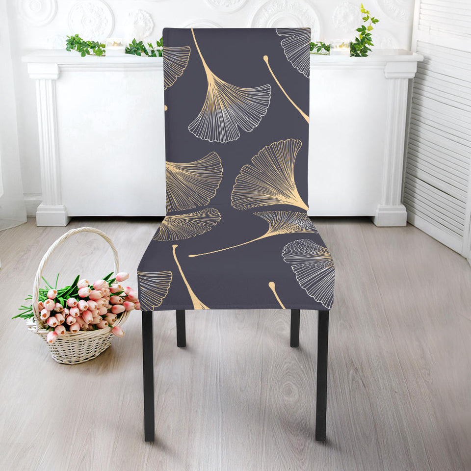 Gold Ginkgo Leaves Dining Chair Slipcover