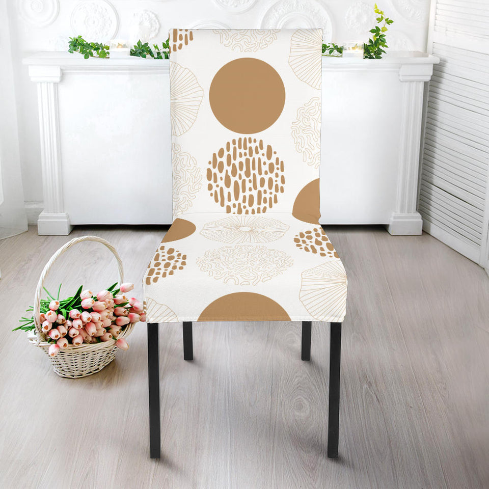 Gold Texture Mushroom Pattern Dining Chair Slipcover