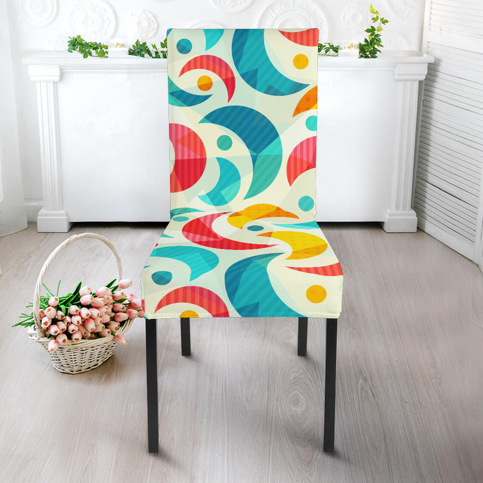 Colorful Moon Pattern Dining Chair Slipcover