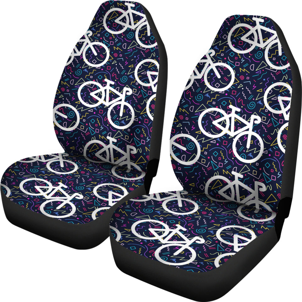 Bicycle Pattern Print Design 03 Universal Fit Car Seat Covers