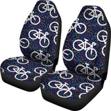 Bicycle Pattern Print Design 03 Universal Fit Car Seat Covers