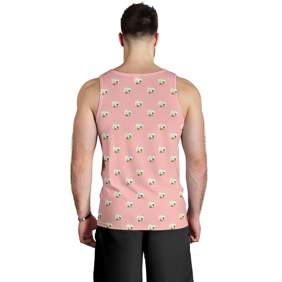 Cute hamster cheese pattern pink background Men Tank Top