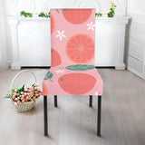 Grapefruit Leaves Flower Pink Background Dining Chair Slipcover
