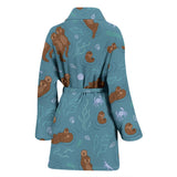 Sea Otters Pattern Women'S Bathrobe