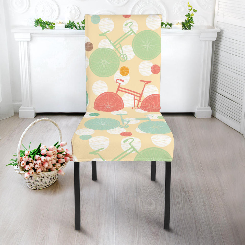 Bicycle Pattern Print Design 01 Dining Chair Slipcover