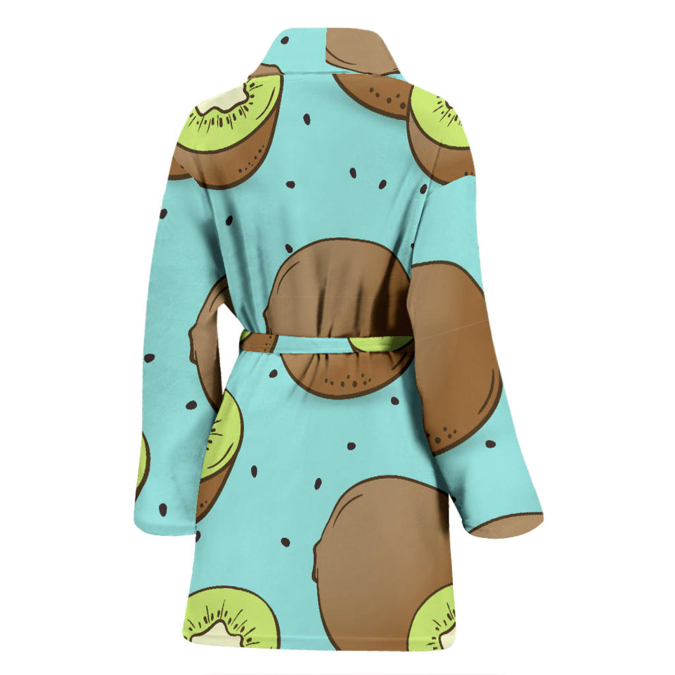 Kiwi Blue Background Women'S Bathrobe