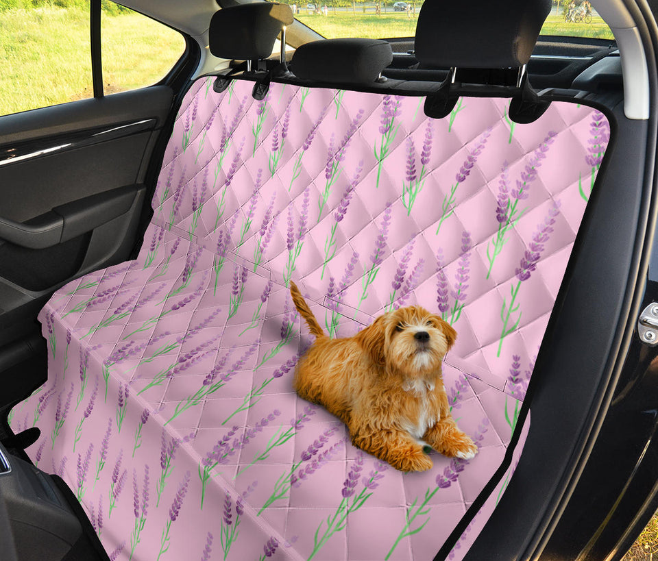 Lavender Pattern Pink Background Dog Car Seat Covers