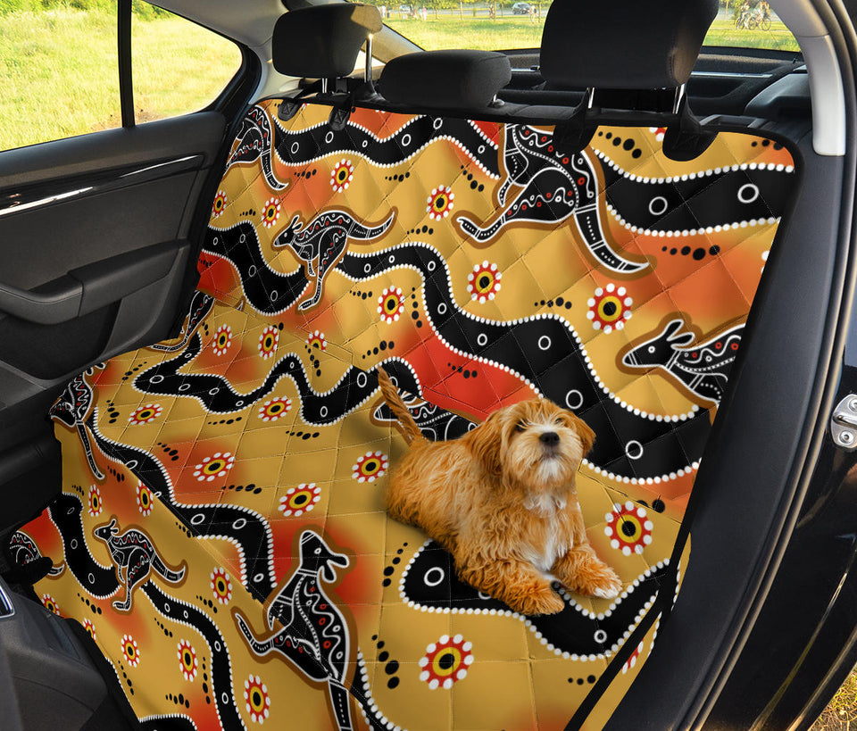 Kangaroo Australian Aboriginal Art Pattern Dog Car Seat Covers