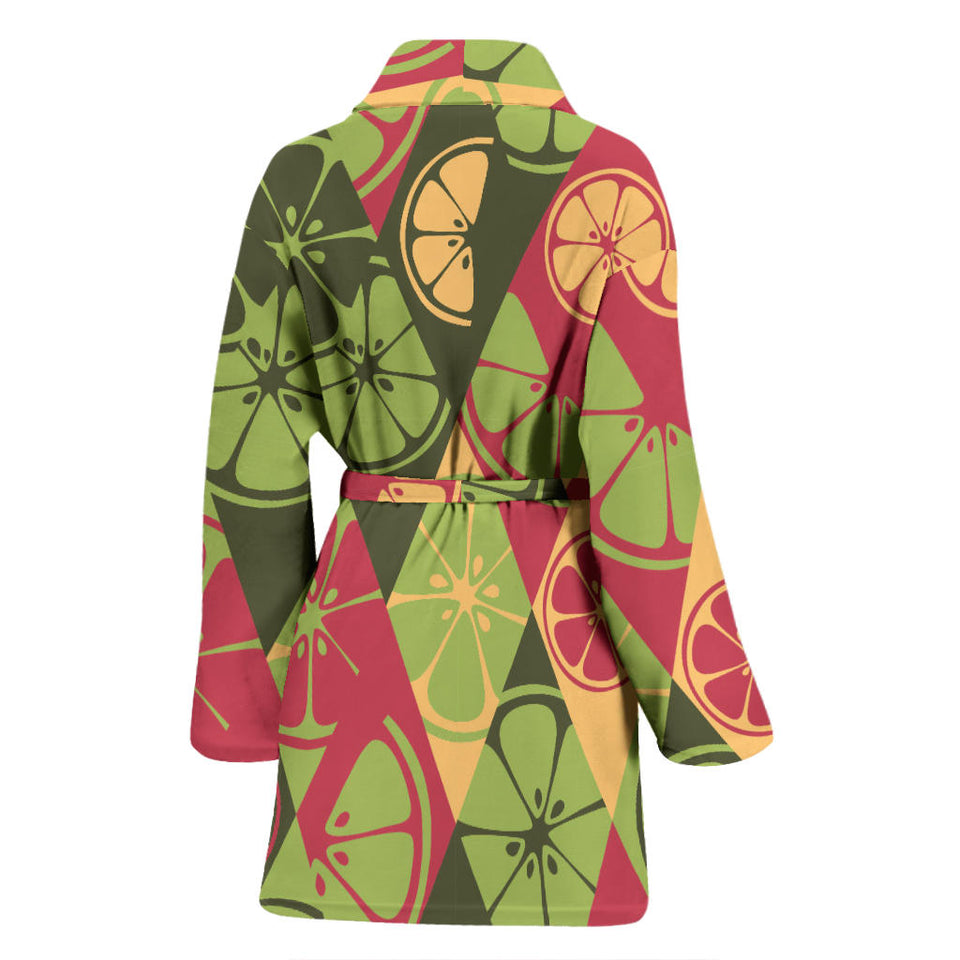 Cool Geometric Lime Pattern Women'S Bathrobe