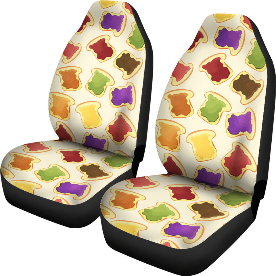 Bread Toast Pattern Print Design 02 Universal Fit Car Seat Covers