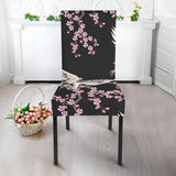 Japanese Crane Pink Sakura Pattern Dining Chair Slipcover