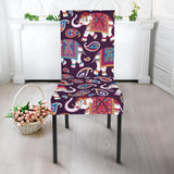 Elephant Indian Style Ornament Pattern Dining Chair Slipcover