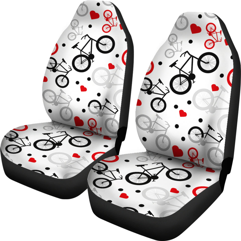 Bicycle Pattern Print Design 04 Universal Fit Car Seat Covers