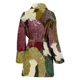 Japanese Cranes Flying Forest Dot Pattern Women'S Bathrobe