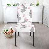 Watercolor Cute Rabbit Pattern Dining Chair Slipcover