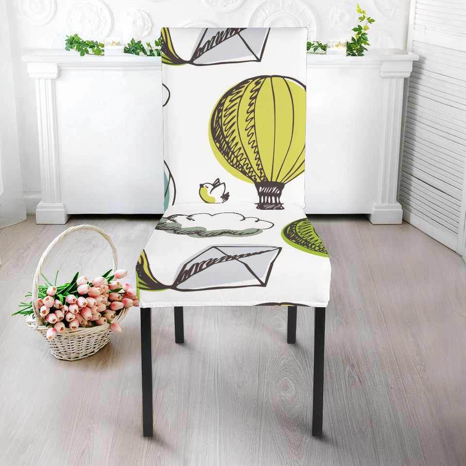 Hot Air Balloon Bird Cloud Pattern Dining Chair Slipcover