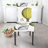 Hot Air Balloon Bird Cloud Pattern Dining Chair Slipcover