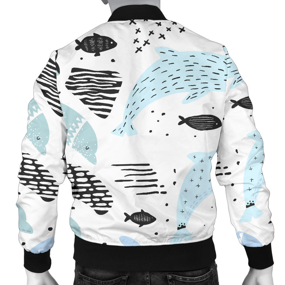 Cute Dolphins Childish Style Pattern Men'S Bomber Jacket